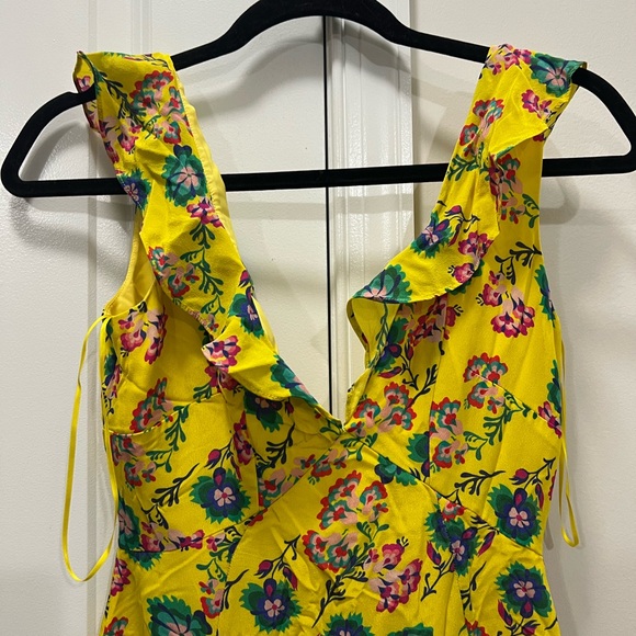 FLAWED SALONI Yellow Holly Midi Dress Size 0 US $595 - Picture 5 of 8